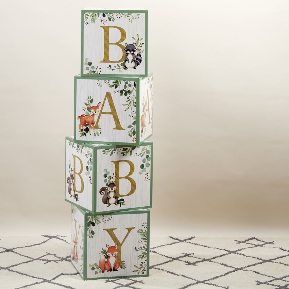 Kate Aspen Woodland Baby Block Box (Set of 4)